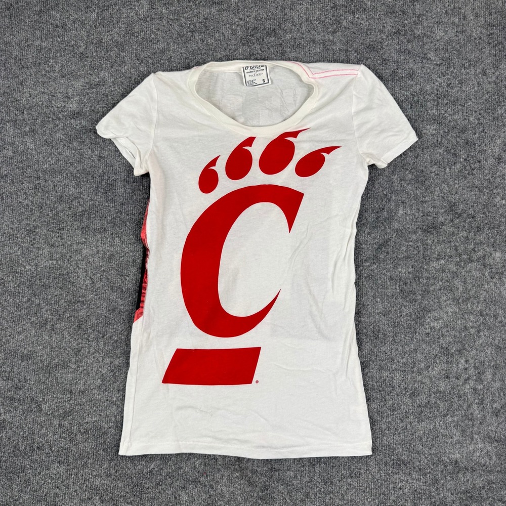 Victoria's Secret PINK T-Shirt Womens S White Cincinnati Bearcats V-Neck Tee